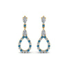 Load image into Gallery viewer, teardrop-diamond-earring-for-women-with-ice-blue-topaz-in-14K-yellow-gold-FDEAR8106GICBLTOANGLE1-NL-YG