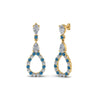 Load image into Gallery viewer, teardrop-diamond-earring-for-women-with-ice-blue-topaz-in-14K-yellow-gold-FDEAR8106GICBLTOANGLE1-NL-YG
