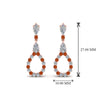 Load image into Gallery viewer, teardrop-diamond-earring-for-women-with-orange-sapphire-in-14K-rose-gold-FDEAR8106GSAORANGLE1-NL-RG