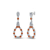 Load image into Gallery viewer, teardrop-diamond-earring-for-women-with-orange-sapphire-in-14K-white-gold-FDEAR8106GSAORANGLE1-NL-WG