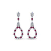 Load image into Gallery viewer, teardrop-diamond-earring-for-women-with-pink-sapphire-in-14K-white-gold-FDEAR8106GSADRPIANGLE1-NL-WG