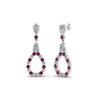 Load image into Gallery viewer, teardrop-diamond-earring-for-women-with-pink-sapphire-in-14K-white-gold-FDEAR8106GSADRPIANGLE1-NL-WG