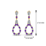 Load image into Gallery viewer, teardrop-diamond-earring-for-women-with-violac-topaz-in-14K-yellow-gold-FDEAR8106GVITOANGLE1-NL-YG