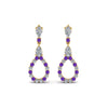 Load image into Gallery viewer, teardrop-diamond-earring-for-women-with-violac-topaz-in-14K-yellow-gold-FDEAR8106GVITOANGLE1-NL-YG