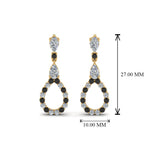 Load image into Gallery viewer, teardrop-earring-for-women-with-black-diamond-in-14K-yellow-gold-FDEAR8106GBLACKANGLE1-NL-YG