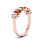 Load image into Gallery viewer, teardrop-wedding-band-orange-sapphire-1.50-carat-in-rose-gold-FD8294PEB-0.20CTGSAORANGLE2-NL-RG