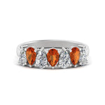 Load image into Gallery viewer, teardrop-wedding-band-orange-sapphire-1.50-carat-in-white-gold-FD8294PEB-0.20CTGSAOR-NL-WG