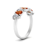 Load image into Gallery viewer, teardrop-wedding-band-orange-sapphire-1.50-carat-in-white-gold-FD8294PEB-0.20CTGSAORANGLE2-NL-WG