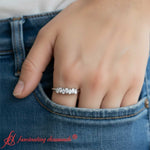 Load image into Gallery viewer, Teardrop 7 Stone Wedding Band