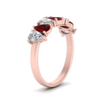 Load image into Gallery viewer, teardrop-wedding-band-ruby-1.50-carat-in-rose-gold-FD8294PEB-0.20CTGRUDRANGLE2-NL-RG