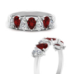 Load image into Gallery viewer, teardrop-wedding-band-ruby-1.50-carat-in-white-gold-FD8294PEB-0.20CTGRUDRANGLE3-NL-WG