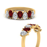 Load image into Gallery viewer, teardrop-wedding-band-ruby-1.50-carat-in-yellow-gold-FD8294PEB-0.20CTGRUDRANGLE3-NL-YG