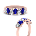 Load image into Gallery viewer, teardrop-wedding-band-sapphire-1.50-carat-in-rose-gold-FD8294PEB-0.20CTGSABLANGLE3-NL-RG