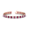 Load image into Gallery viewer, tennis-bracelet-basket-set-emerald-cut-20-carat-with-pink-sapphire-in-rose-gold-FDBRC10449EMGSADRPI-20.00CT-NL-RG.jpg