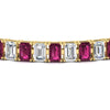 Load image into Gallery viewer, tennis-bracelet-basket-set-emerald-cut-20-carat-with-pink-sapphire-in-yellow-gold-FDBRC10449EMGSADRPIANGLE5-20.00CT-NL-YG.jpg