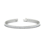 Load image into Gallery viewer, Princess Cut Half Bezel Tennis Bracelet