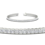Load image into Gallery viewer, Princess Cut Half Bezel Tennis Bracelet