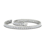 Load image into Gallery viewer, Princess Cut Half Bezel Tennis Bracelet