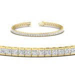 Load image into Gallery viewer, Princess Cut Half Bezel Tennis Bracelet