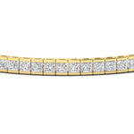 Load image into Gallery viewer, Princess Cut Half Bezel Tennis Bracelet