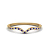 Load image into Gallery viewer, thin-curved-diamond-band-with-blue-sapphire-in-14K-yellow-gold-FD8300BGSABL-NL-YG