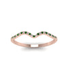Load image into Gallery viewer, thin-curved-diamond-band-with-emerald-in-14K-rose-gold-FD8300BGEMGR-NL-RG