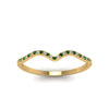 Load image into Gallery viewer, thin-curved-diamond-band-with-emerald-in-14K-yellow-gold-FD8300BGEMGR-NL-YG