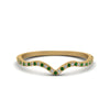 Load image into Gallery viewer, thin-curved-diamond-band-with-emerald-in-18K-yellow-gold-FD8300BGEMGR-NL-YG