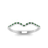 Load image into Gallery viewer, thin-curved-diamond-band-with-emerald-in-950-Platinum-FD8300BGEMGR-NL-WG