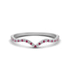 Load image into Gallery viewer, thin-curved-diamond-band-with-pink-sapphire-in-18K-white-gold-FD8300BGSADRPI-NL-WG