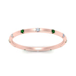 Load image into Gallery viewer, thin-space-out-stackable-diamond-band-with-emerald-in-rose-gold-FDEWB9437RORGEMGRANGLE5-NL-RG