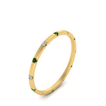 Load image into Gallery viewer, thin-space-out-stackable-diamond-band-with-emerald-in-yellow-gold-FDEWB9437RORGEMGRANGLE2-NL-YG
