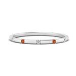 Load image into Gallery viewer, thin-space-out-stackable-diamond-band-with-orange-sapphire-in-white-gold-FDEWB9437RORGSAOR-NL-WG
