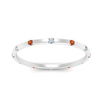 Load image into Gallery viewer, thin-space-out-stackable-diamond-band-with-orange-sapphire-in-white-gold-FDEWB9437RORGSAORANGLE5-NL-WG