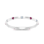 Load image into Gallery viewer, thin-space-out-stackable-diamond-band-with-pink-sapphire-in-white-gold-FDEWB9437RORGSADRPIANGLE5-NL-WG