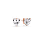 Load image into Gallery viewer, Heart Shaped 3 Prong Basket Stud Earring