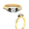 Load image into Gallery viewer, three-stone-twisted-cushion-cut-vine-black-diamond-engagement-ring-in-yellow-gold-fdens3301curgblackangle3-nl-yg.jpg