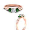 Load image into Gallery viewer, three-stone-twisted-cushion-cut-vine-emerald-engagement-ring-in-rose-gold-fdens3301curgemgrangle3-nl-rg.jpg
