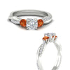 Load image into Gallery viewer, three-stone-twisted-cushion-cut-vine-orange-sapphire-engagement-ring-in-white-gold-fdens3301curgsaorangle3-nl-wg.jpg