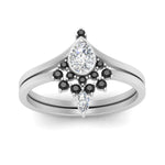 Load image into Gallery viewer, tiara-pear-bezel-black-diamond-wedding-ring-set-in-white-gold-FD1046PEGBLACKANGLE5-NL-WG?v=1761911422