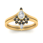 Load image into Gallery viewer, Tiara Pear Bezel Wedding Ring Set