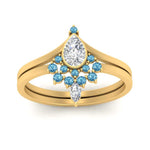 Load image into Gallery viewer, Tiara Pear Bezel Wedding Ring Set