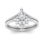 Load image into Gallery viewer, tiara-pear-bezel-diamond-wedding-ring-set-in-platinum-FD1046PEANGLE5-NL-WG