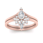 Load image into Gallery viewer, Tiara Pear Bezel Wedding Ring Set
