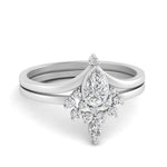 Load image into Gallery viewer, Tiara Pear Bezel Wedding Ring Set