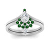 Load image into Gallery viewer, tiara-pear-bezel-emerald-wedding-ring-set-in-white-gold-FD1046PEGEMGRANGLE5-NL-WG?v=1761911422