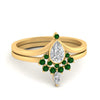 Load image into Gallery viewer, tiara-pear-bezel-emerald-wedding-ring-set-in-yellow-gold-FD1046PEGEMGR-NL-YG?v=1761911422