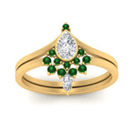 Load image into Gallery viewer, tiara-pear-bezel-emerald-wedding-ring-set-in-yellow-gold-FD1046PEGEMGRANGLE5-NL-YG_c92c6855-fb63-4ac9-9582-120ddebb62cb?v=1761911441
