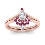 Load image into Gallery viewer, Tiara Pear Bezel Wedding Ring Set