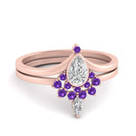 Load image into Gallery viewer, tiara-pear-bezel-purple-topaz-wedding-ring-set-in-rose-gold-FD1046PEGVITO-NL-RG?v=1761911422